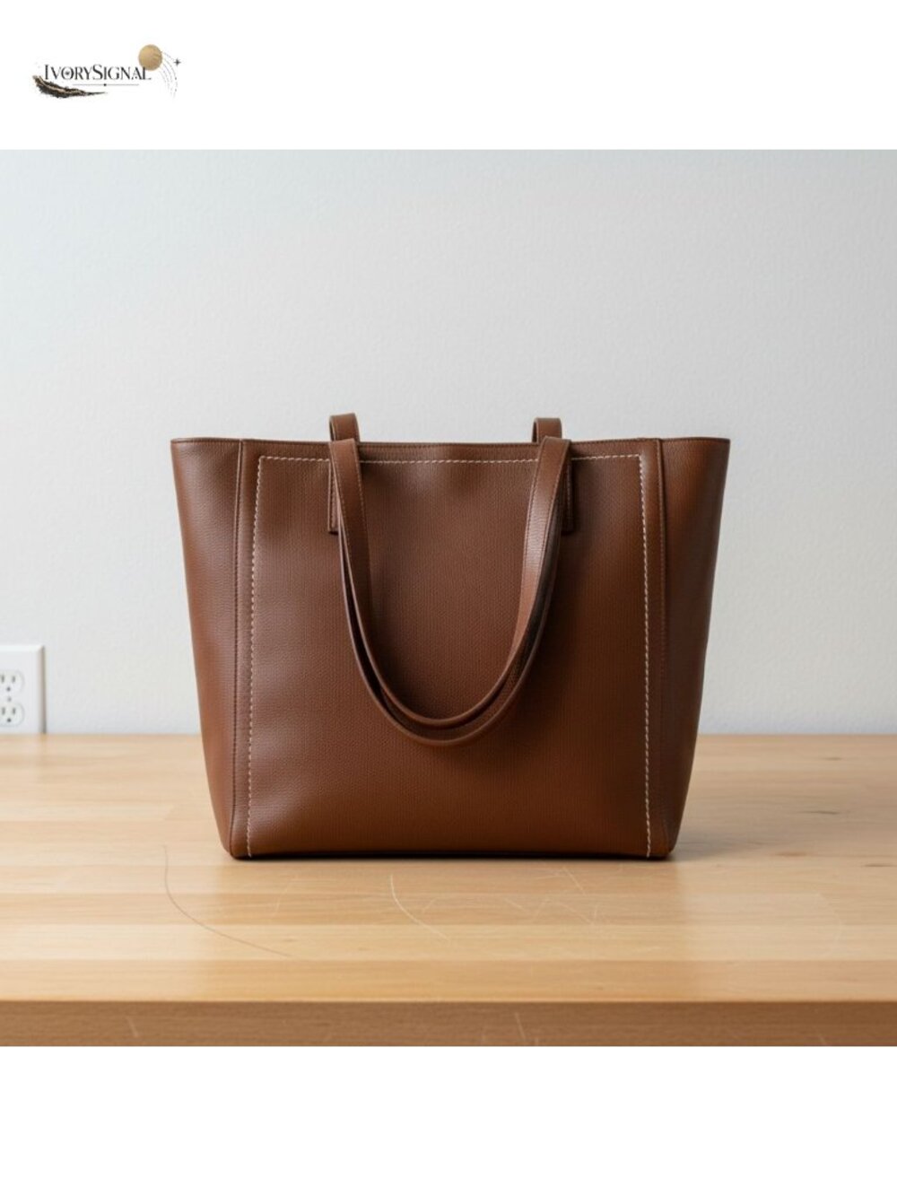 Vintage Leather Work Tote Bag for Women with Laptop Sleeve